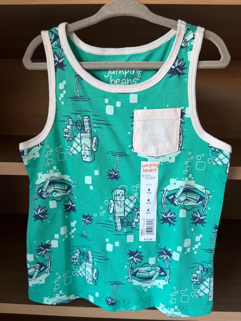 NWT•Minecraft Tank Top | Green | Size 4